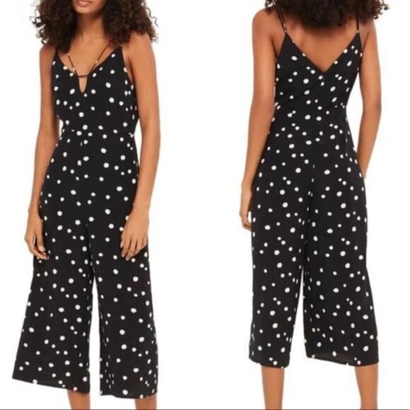 Topshop Pants - Topshop Polka Dot Jumper Rockbilly Spaghetti Strap Black White Retro Y2K